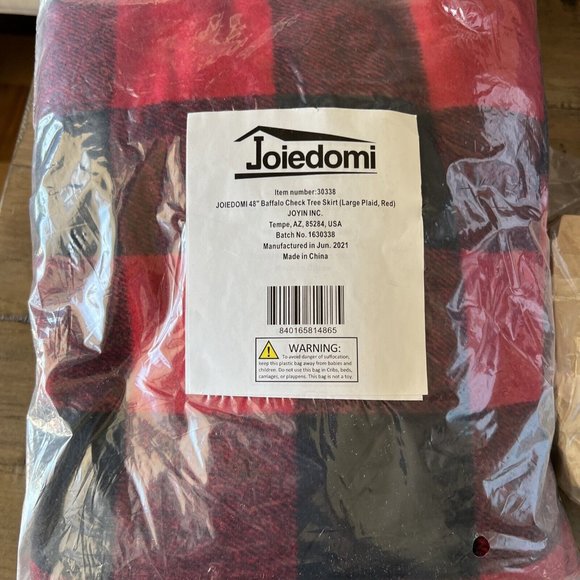 Christmas Tree Skirt Large Plaid 48" - Picture 2 of 3